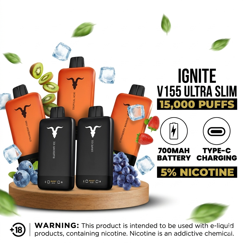 Buy Ignite V155 15500 Puffs Disposable Vape in Dubai & Abu Dhabi Ultra Slim
