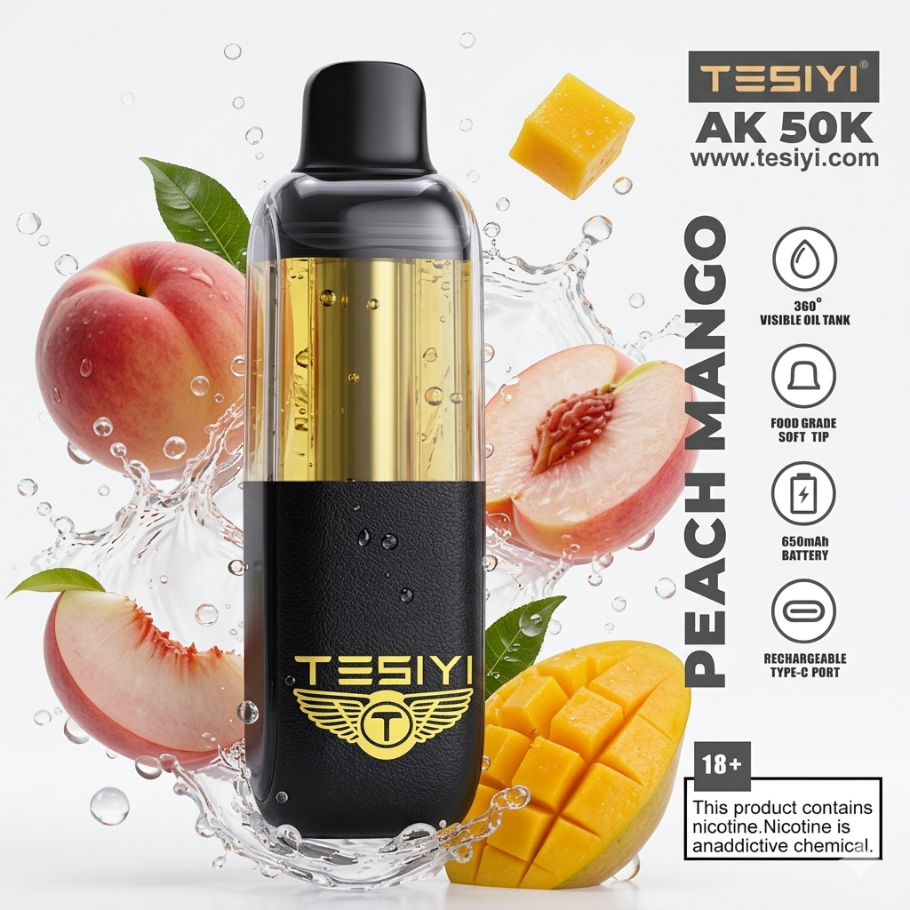 Tesiyi Ak 50000 Puffs Disposable Vape Peach mango