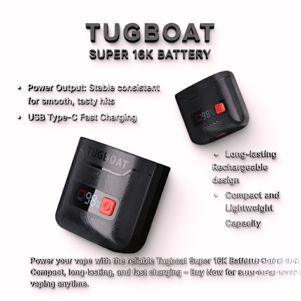 Tugboat Super 16000 puffs battery pack 550mAh